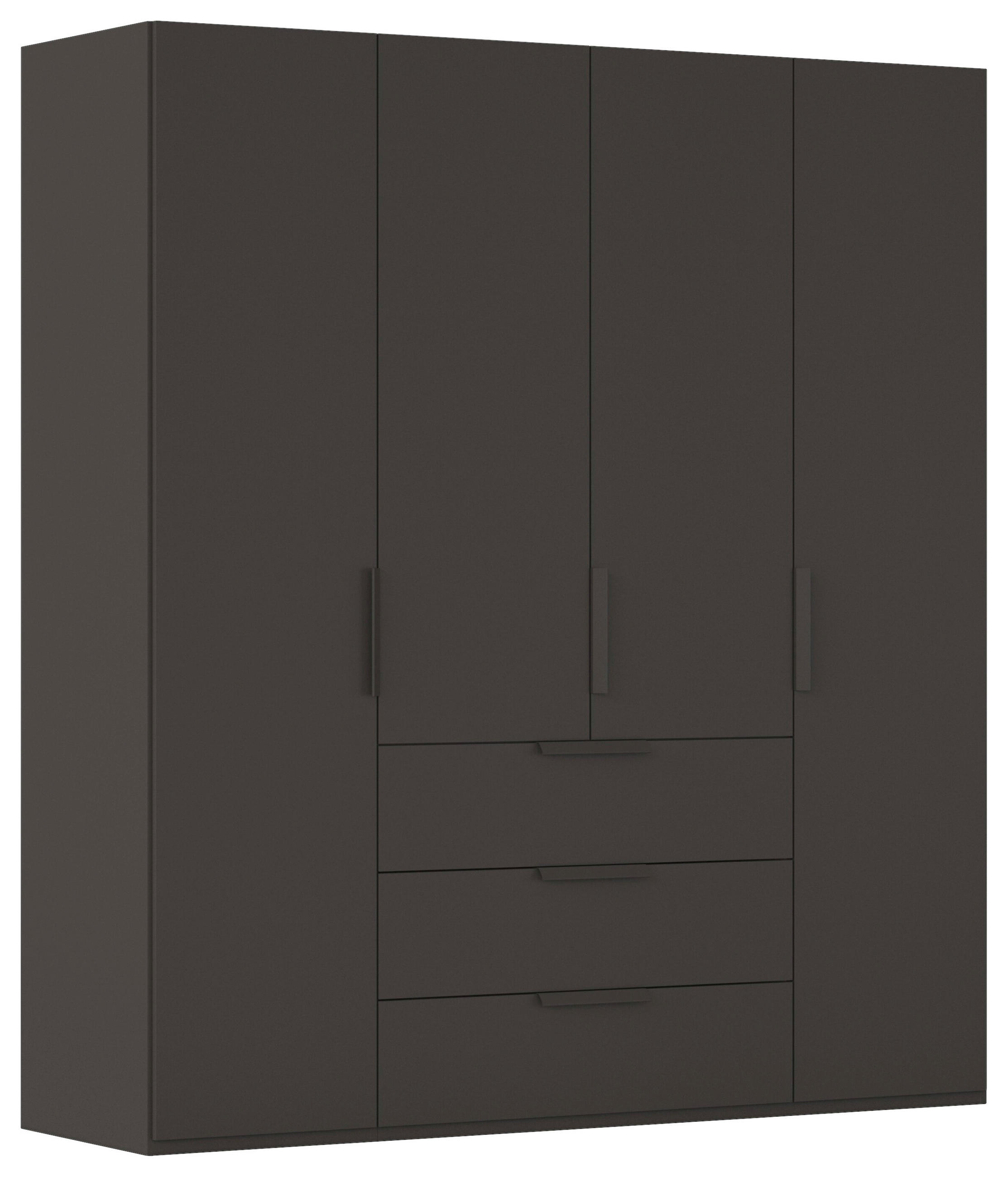 DREHTÜRENSCHRANK 201/223/61 cm,  in Graphitfarben, 4-türig  - Graphitfarben, Basics, Holzwerkstoff/Metall (201/223/61cm) - Novel