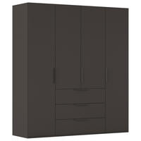 DREHTÜRENSCHRANK 201/223/61 cm,  in Graphitfarben, 4-türig  - Graphitfarben, Basics, Holzwerkstoff/Metall (201/223/61cm) - Novel