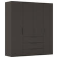 DREHTÜRENSCHRANK 201/235/61 cm,  in Graphitfarben, 4-türig  - Graphitfarben, Basics, Holzwerkstoff/Metall (201/235/61cm) - Novel
