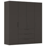 DREHTÜRENSCHRANK 201/223/61 cm,  in Graphitfarben, 4-türig  - Graphitfarben, Basics, Holzwerkstoff/Metall (201/223/61cm) - Novel