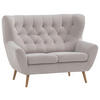 2-SITZER-SOFA Flachgewebe Beige  - Eichefarben/Beige, Design, Holz/Textil (138/104/92cm) - Stylife
