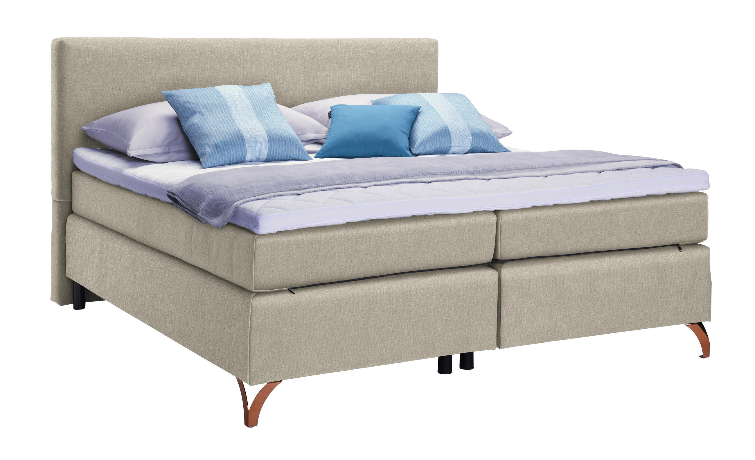 Boxspringbett 200/200 cm in Beige