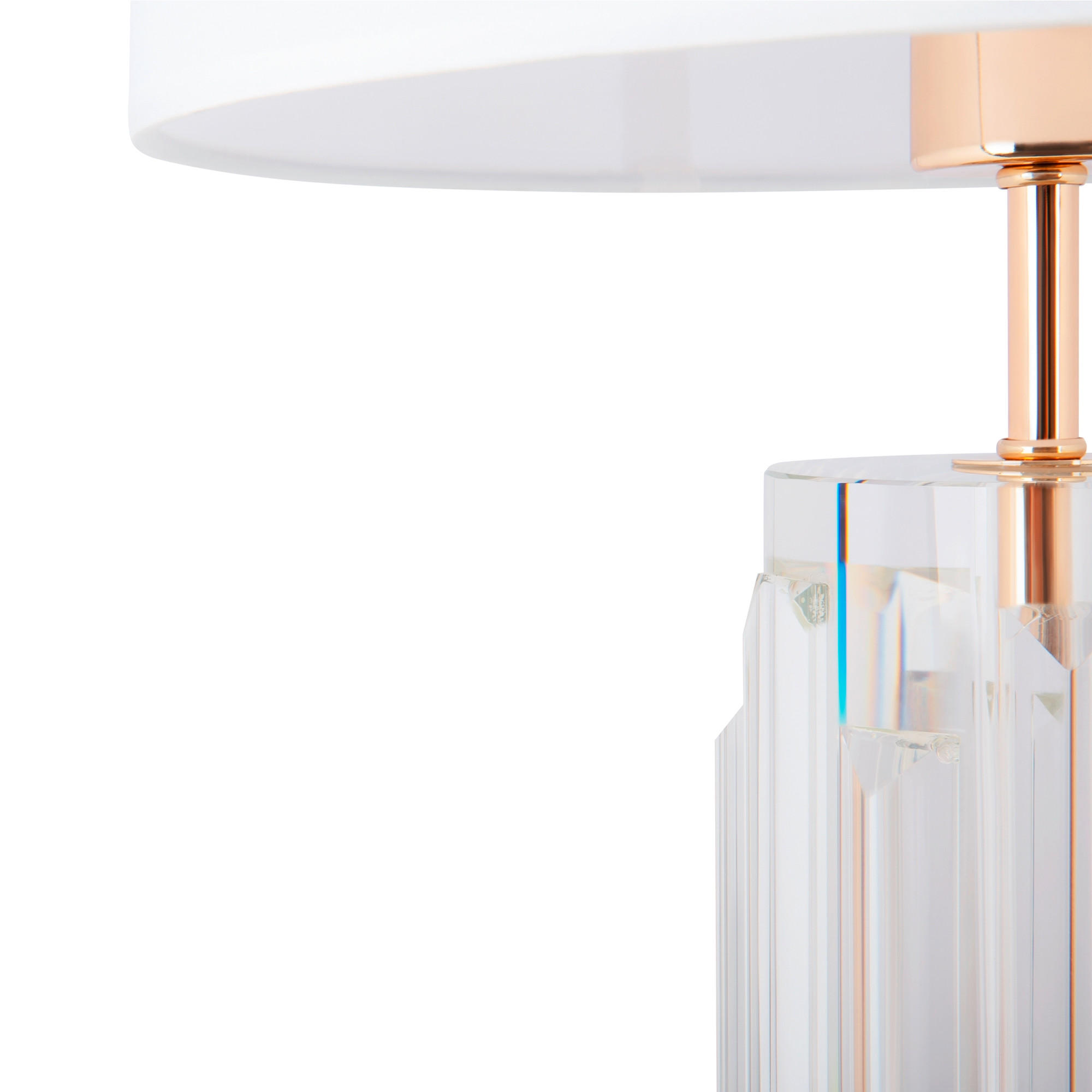 TISCHLEUCHTE - Weiss/Goldfarben, Trend, Glas/Textil (32/52cm) - MAYTONI