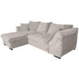 ECKSOFA Beige Cord - Beige/Schwarz, KONVENTIONELL, Textil/Metall (168/258cm) - Carryhome