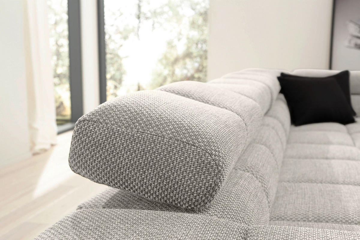 ECKSOFA Beige Flachgewebe  - Beige/Schwarz, Design, Kunststoff/Textil (317/213cm) - Hom`in