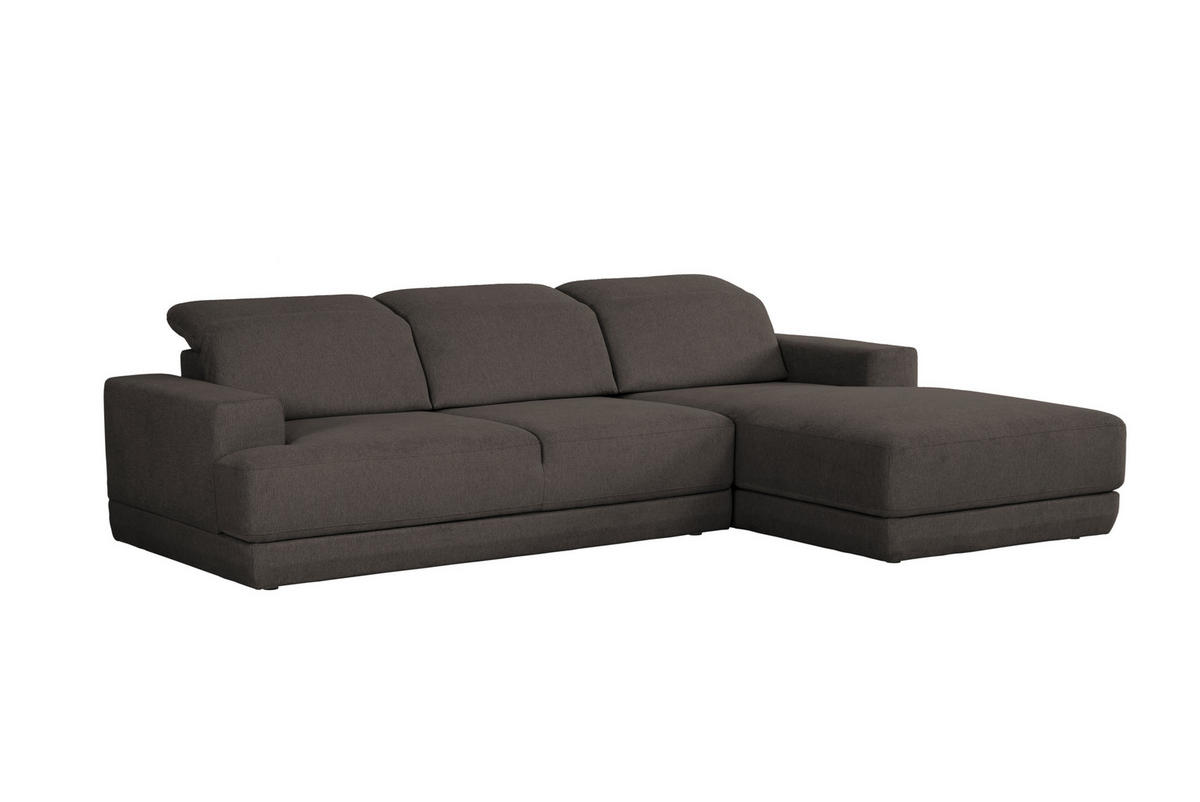 ECKSOFA in Webstoff Anthrazit  - Anthrazit/Schwarz, Design, Kunststoff/Textil (204/293cm) - MID.YOU