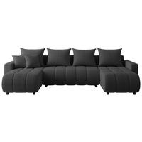 WOHNLANDSCHAFT Dunkelgrau Bouclé  - Dunkelgrau/Schwarz, MODERN, Kunststoff/Textil (150/312/150cm) - Carryhome