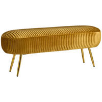 TABURETOVÁ LAVICE, kov, textil, kompozitní dřevo, 120/47/40 cm - barvy zlata/žlutá, Design, kov/kompozitní dřevo (120/47/40cm) - MID.YOU