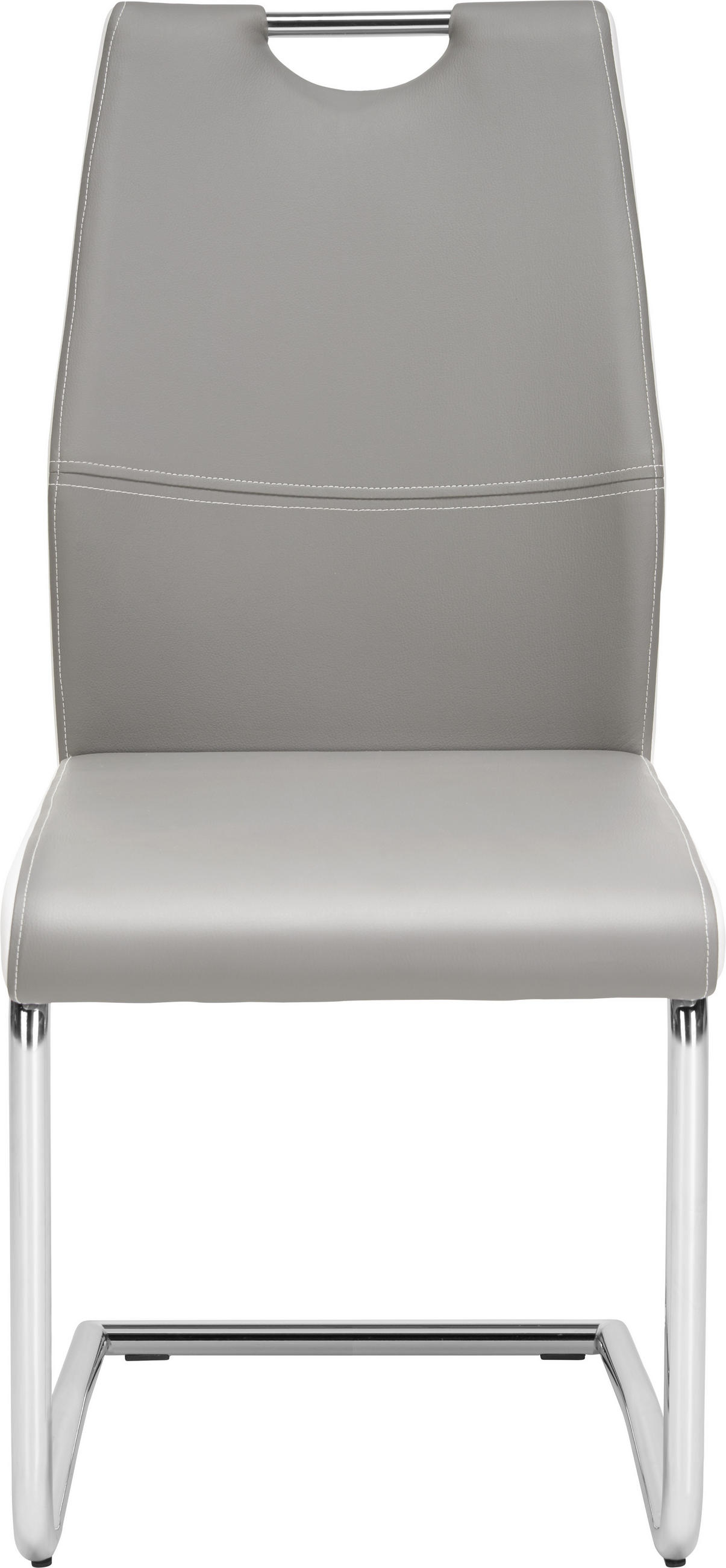 SCHWINGSTUHL in Eisen Lederlook - Chromfarben/Weiß, Design, Textil/Metall (44/97/60cm) - Carryhome