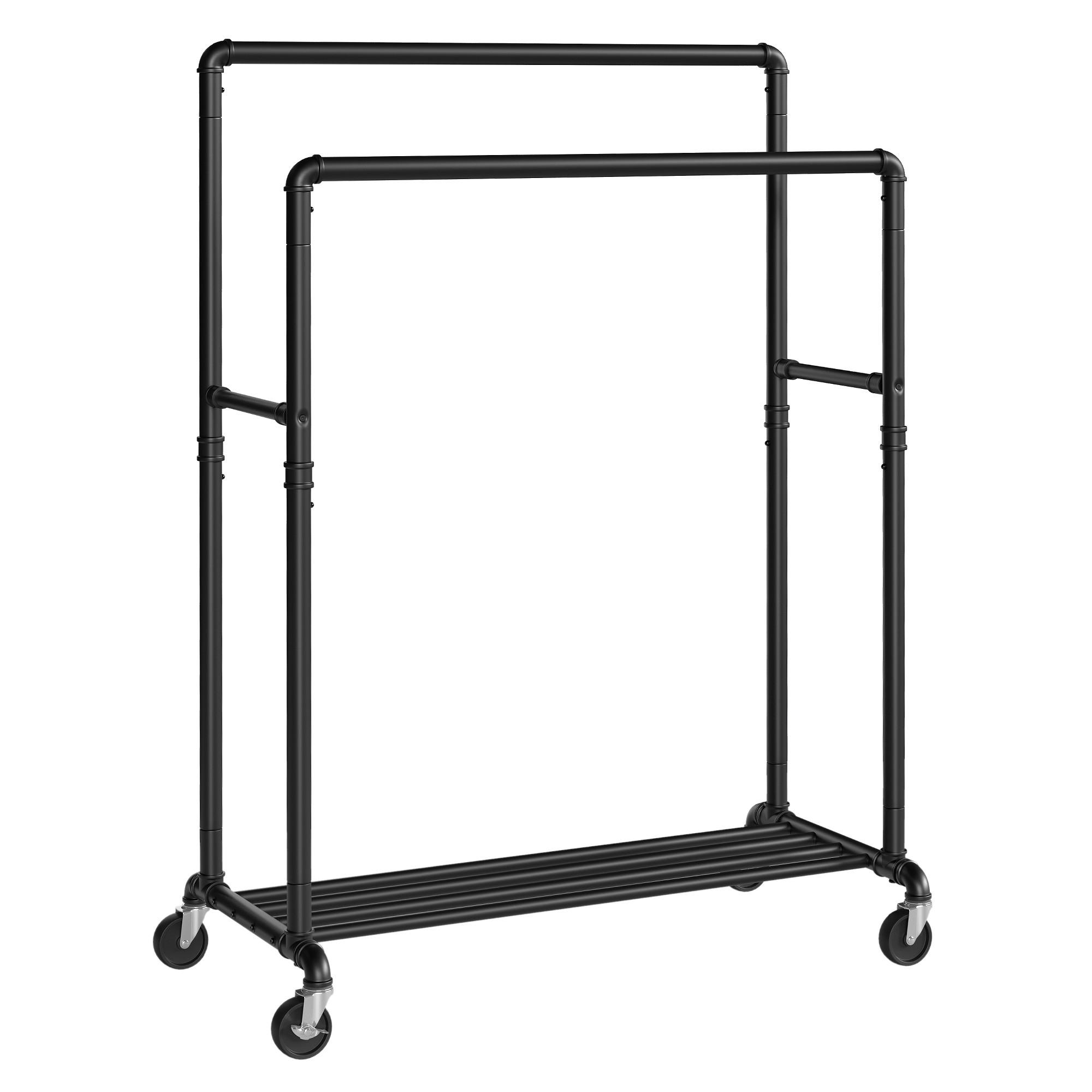 KLEIDERWAGEN in Schwarz 100/162/59 cm   - Schwarz, Basics, Kunststoff/Metall (100/162/59cm)