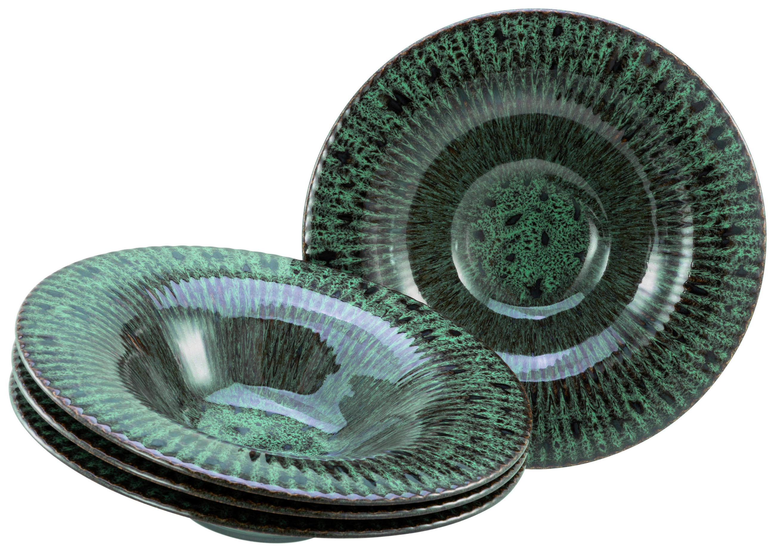 GOURMETTELLER Allegra Magic Green  30,5 cm   - Dunkelgrün/Schwarz, Basics, Keramik (30,5cm) - Creatable