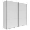 SCHWEBETÜRENSCHRANK 218/210/59 cm 2-türig Weiß  - Silberfarben/Weiß, KONVENTIONELL, Holzwerkstoff/Metall (218/210/59cm)