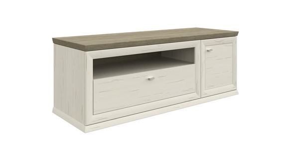 TV-ELEMENT 150/55,4/50,3 cm - Weiß/Grau, LIFESTYLE, Holzwerkstoff/Metall (150/55,4/50,3cm) - Hom`in