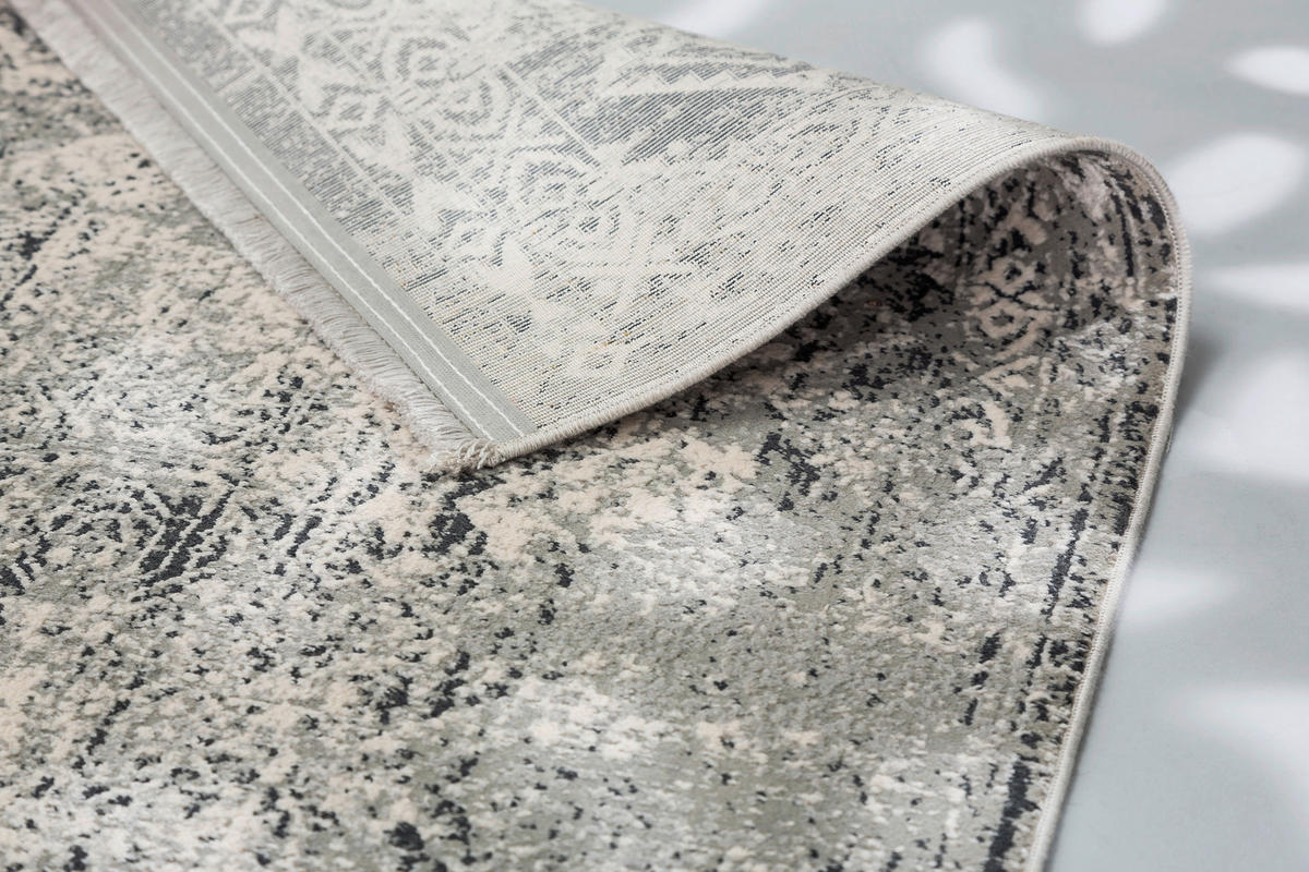 WEBTEPPICH 140/200 cm Positano Creme, Grau, Hellgrau, Dunkelgrau  - Dunkelgrau/Creme, KONVENTIONELL, Textil (140/200cm) - Novel