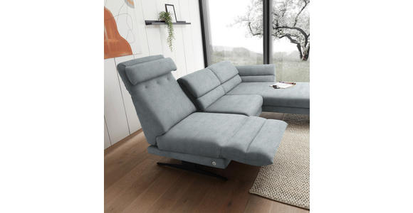 ECKSOFA  in Flachgewebe Hellblau  279-327/176-217 cm  - Schwarz/Hellblau, Design, Textil/Metall (279-327/176-217cm) - Dieter Knoll