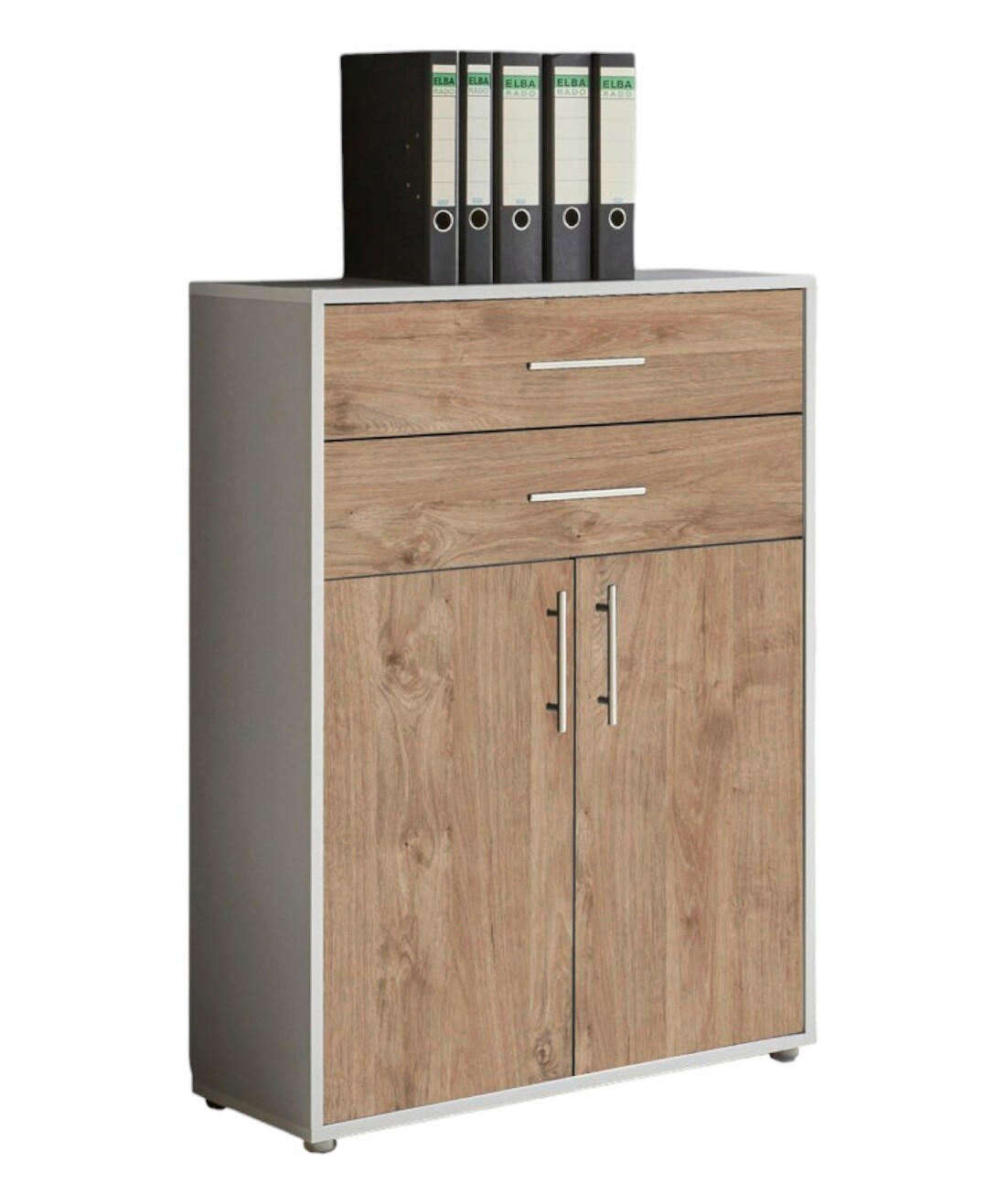 AKTENSCHRANK Grau, Eichefarben  - Eichefarben/Grau, MODERN, Holzwerkstoff (84,5/114/33cm) - MID.YOU