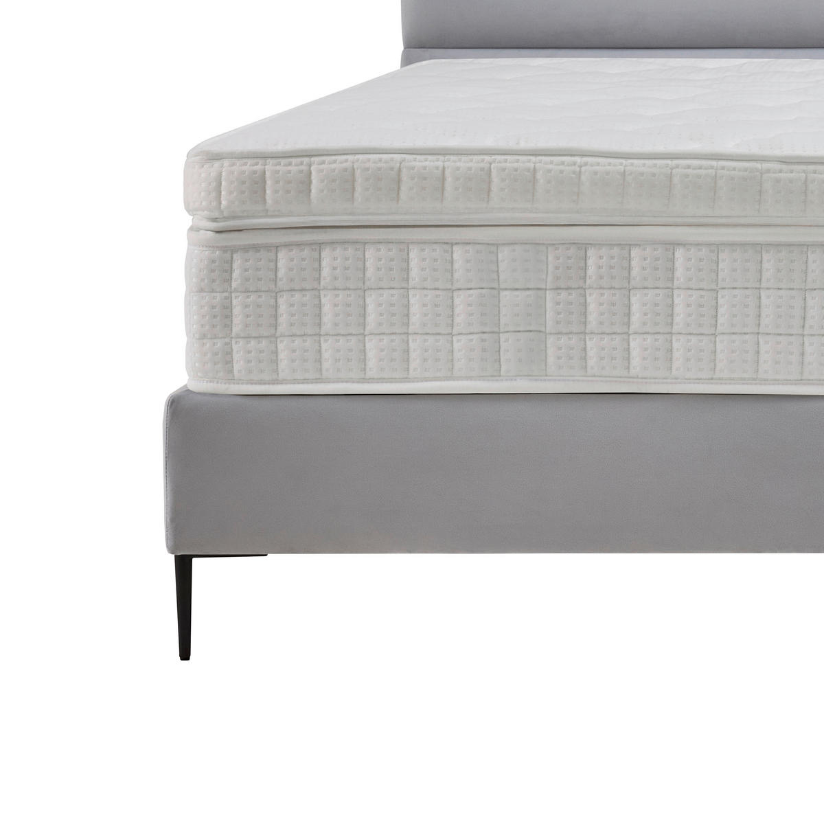 POSTEL BOXSPRING, 180/200 cm, světle šedá - černá/světle šedá, Moderní, kov/kompozitní dřevo (180/200cm) - MID.YOU