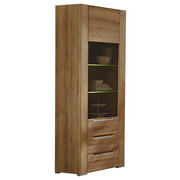 VITRINE in Eichefarben - Eichefarben/Silberfarben, Design, Glas/Holzwerkstoff (66/198/41cm) - Hom`in