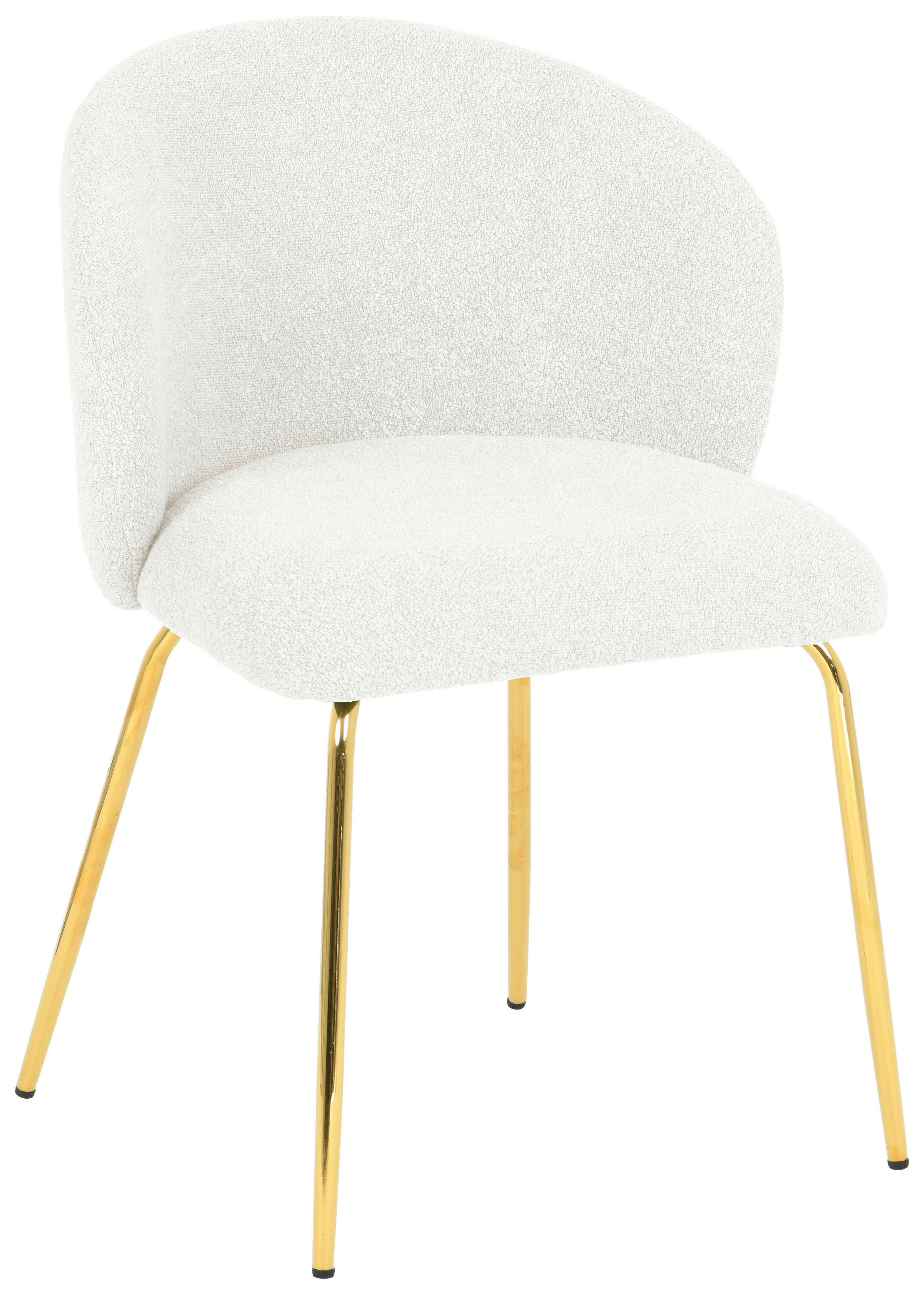 STUHL  in Eisen Bouclé Metall, Textil  - Beige/Goldfarben, Design, Textil/Metall (57/79/59cm) - Xora