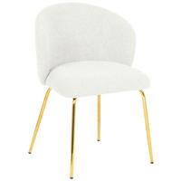 STUHL  in Eisen Bouclé Metall, Textil  - Beige/Goldfarben, Design, Textil/Metall (57/79/59cm) - Xora