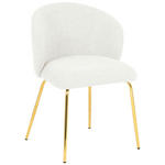 STUHL  in Eisen Bouclé Metall, Textil  - Beige/Goldfarben, Design, Textil/Metall (57/79/59cm) - Xora