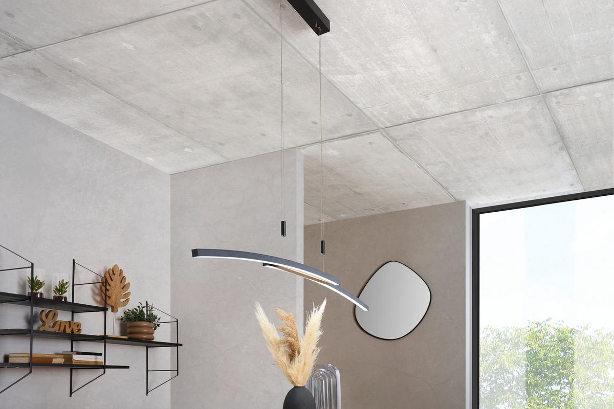 LED-HÄNGELEUCHTE 130/6,5/155 cm  - Schwarz, Basics, Holz/Metall (130/6,5/155cm) - Dieter Knoll