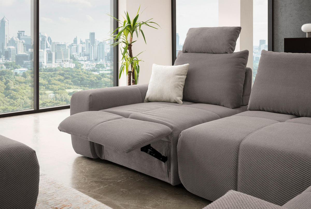 ECKSOFA in Velours Braun  326/236 cm  - Schwarz/Braun, Design, Kunststoff/Textil (326/236cm) - Xora