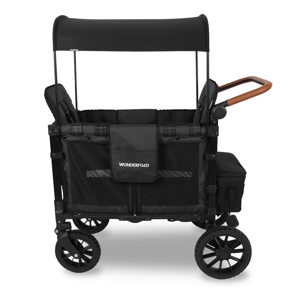 BOLLERWAGEN Luxe Double Stroller Wagon Schwarz 63.5/113.03/137.16 cm  - Schwarz, Basics (63.5/113.03/137.16cm) - WONDERFOLD
