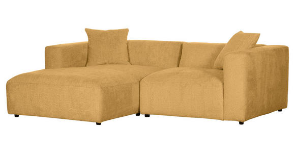 ECKSOFA Senfgelb Chenille Zierkissen, Rücken echt  - Senfgelb/Creme, MODERN, Kunststoff/Textil (178/231cm) - Carryhome