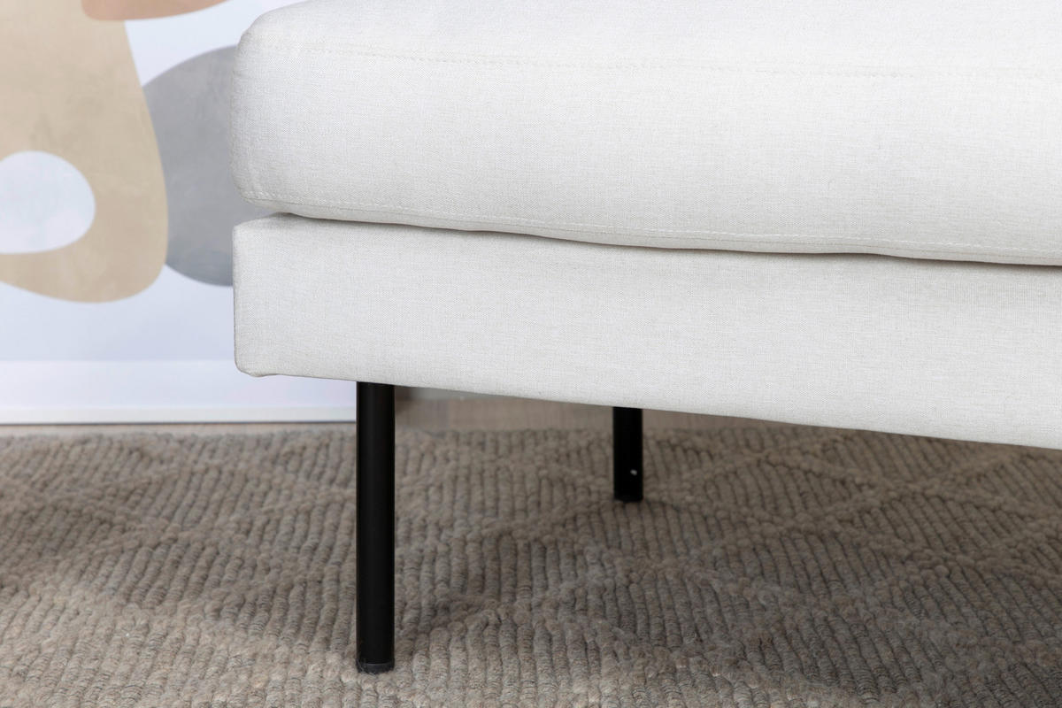 HOCKER in Metall, Kunststoff, Textil Schwarz, Beige  - Beige/Schwarz, Design, Kunststoff/Textil (85/47/64cm) - Livetastic