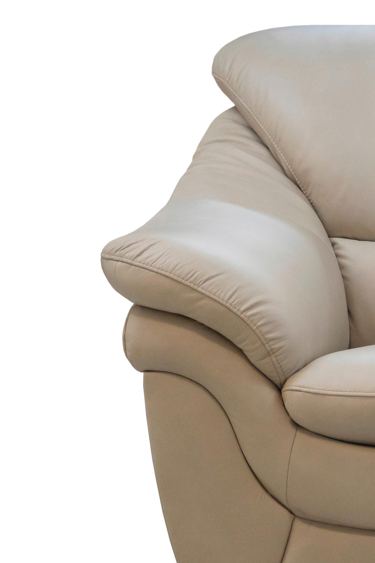 FOTEL - diófa színű/ekrü, bőr (110/96/102cm) - Andante