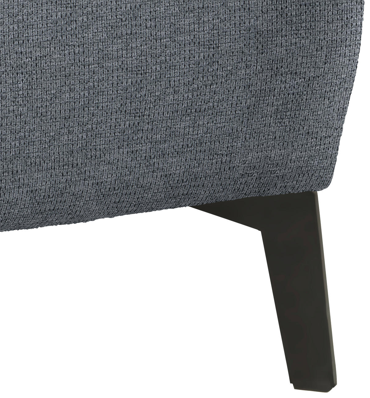 ECKSOFA in Flachgewebe Dunkelgrau  285/190 cm  - Dunkelgrau/Schwarz, Design, Textil/Metall (285/190cm) - Johann Jakob