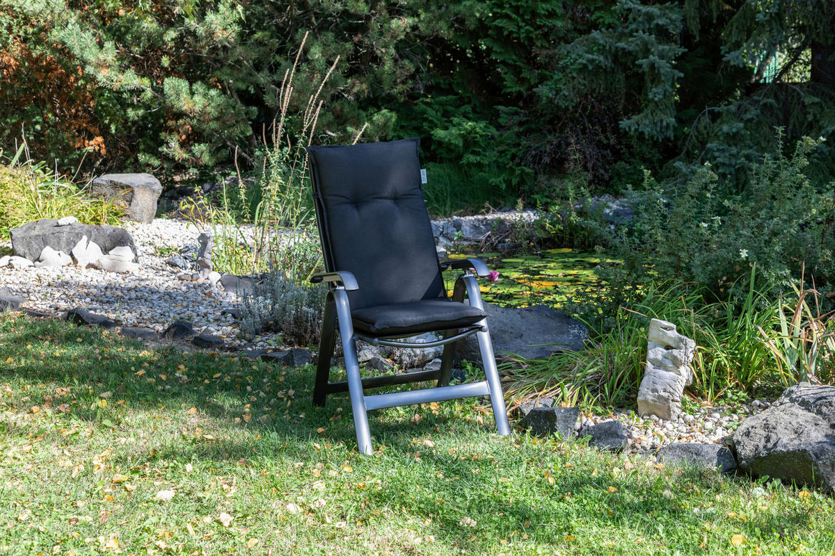 SADA POLSTRŮ NA ŽIDLI 2 ks, 118/46/8 cm - antracitová, Basics, textil (118/46/8cm) - Gardenson