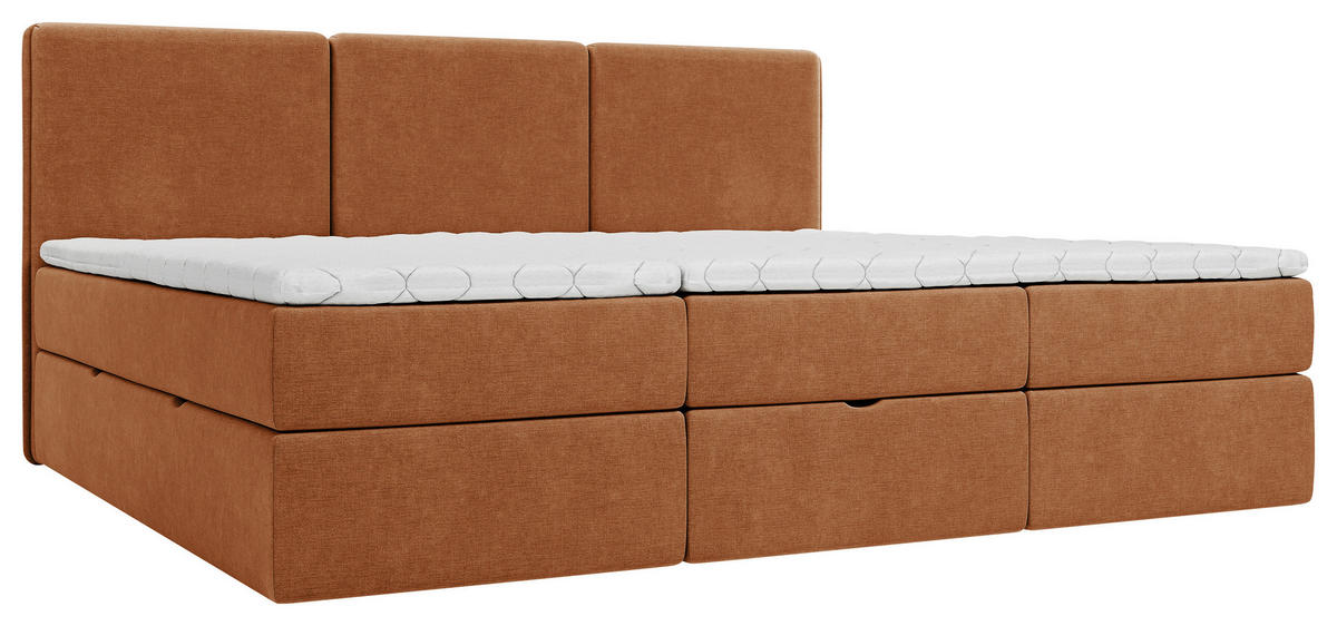 FAMILIENBETT - Terracotta/Schwarz, MODERN, Holz/Kunststoff (270/200cm) - MID.YOU