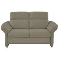 2-SITZER-SOFA in Echtleder Hellgrau  - Hellgrau/Alufarben, Konventionell, Leder/Metall (170/96/92cm) - Beldomo Premium
