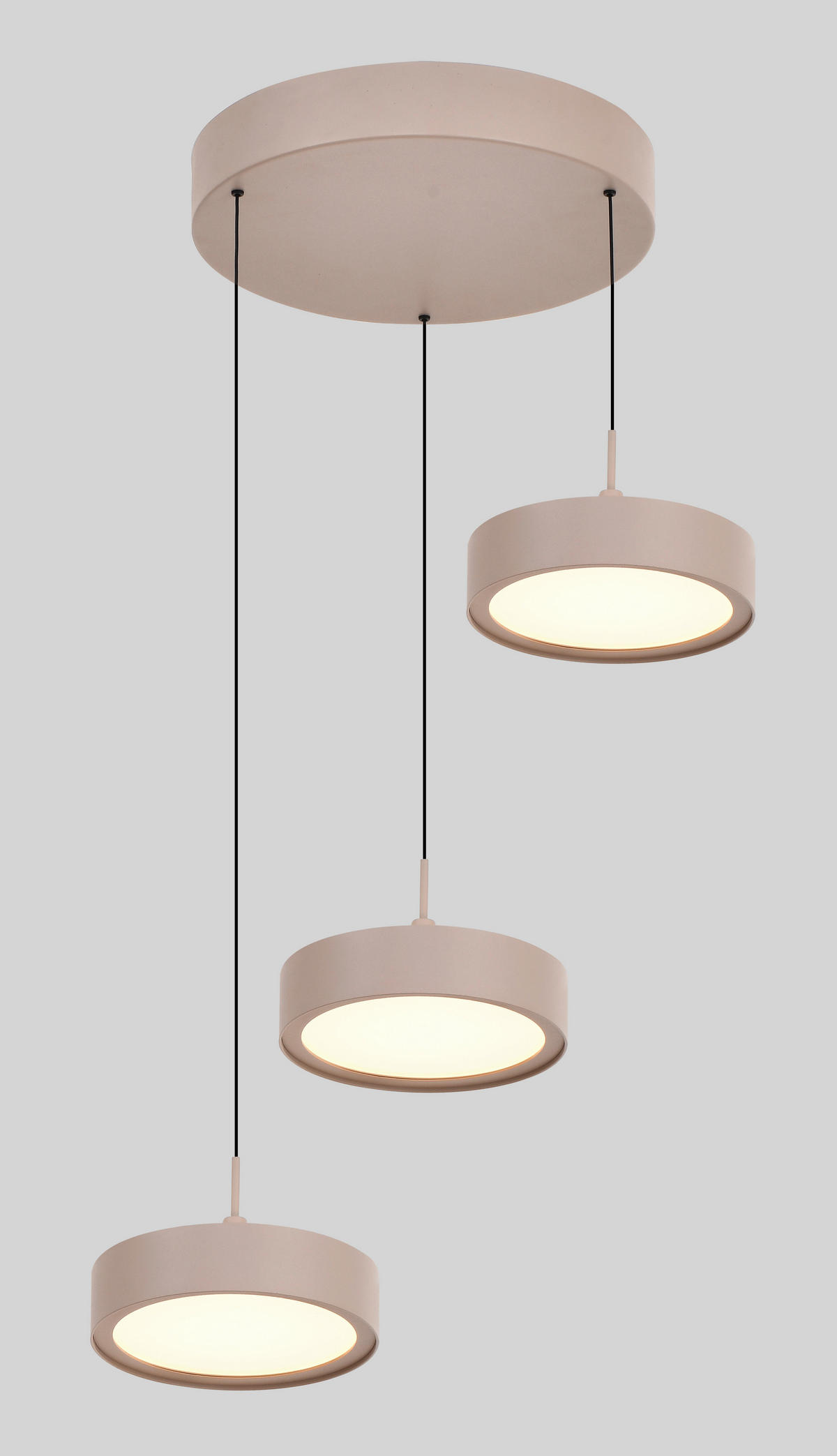 LED-HÄNGELEUCHTE Valensole 42,5/150/42,5 cm  - Sandfarben, Design, Metall (42,5/150/42,5cm)