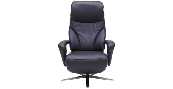 RELAXSESSEL in Leder Schwarz - Edelstahlfarben/Schwarz, Design, Leder/Metall (75/106/88cm) - Dieter Knoll