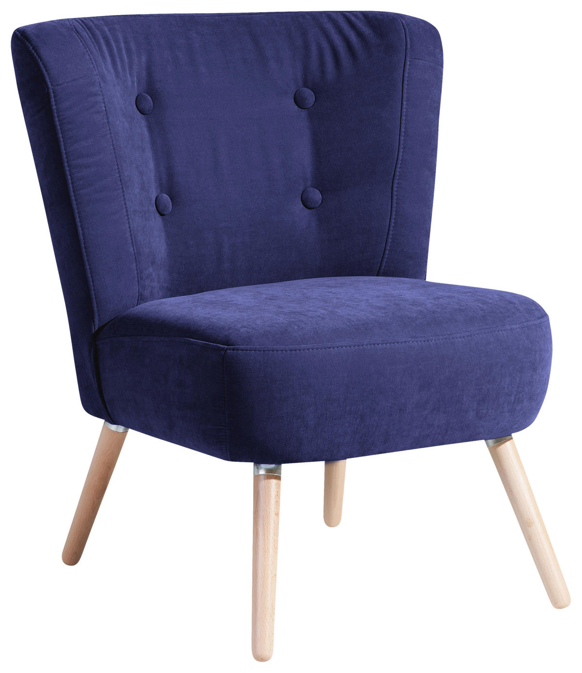SESSEL Velours Blau    - Blau/Buchefarben, Design, Holz/Textil (69/80/68cm) - Max Winzer
