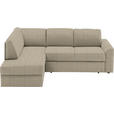 ECKSOFA in Webstoff Beige  - Beige/Schwarz, KONVENTIONELL, Kunststoff/Textil (165/224cm) - Xora