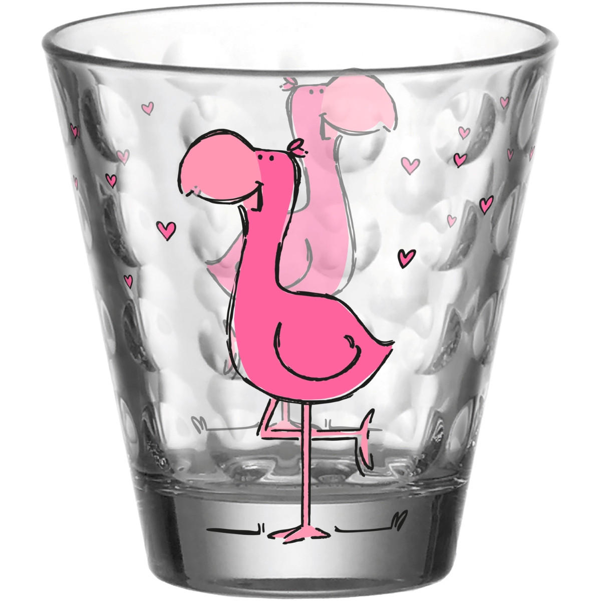 DĚTSKÁ SKLENICE - růžová/průhledné, Trend, sklo (215ml) - Leonardo