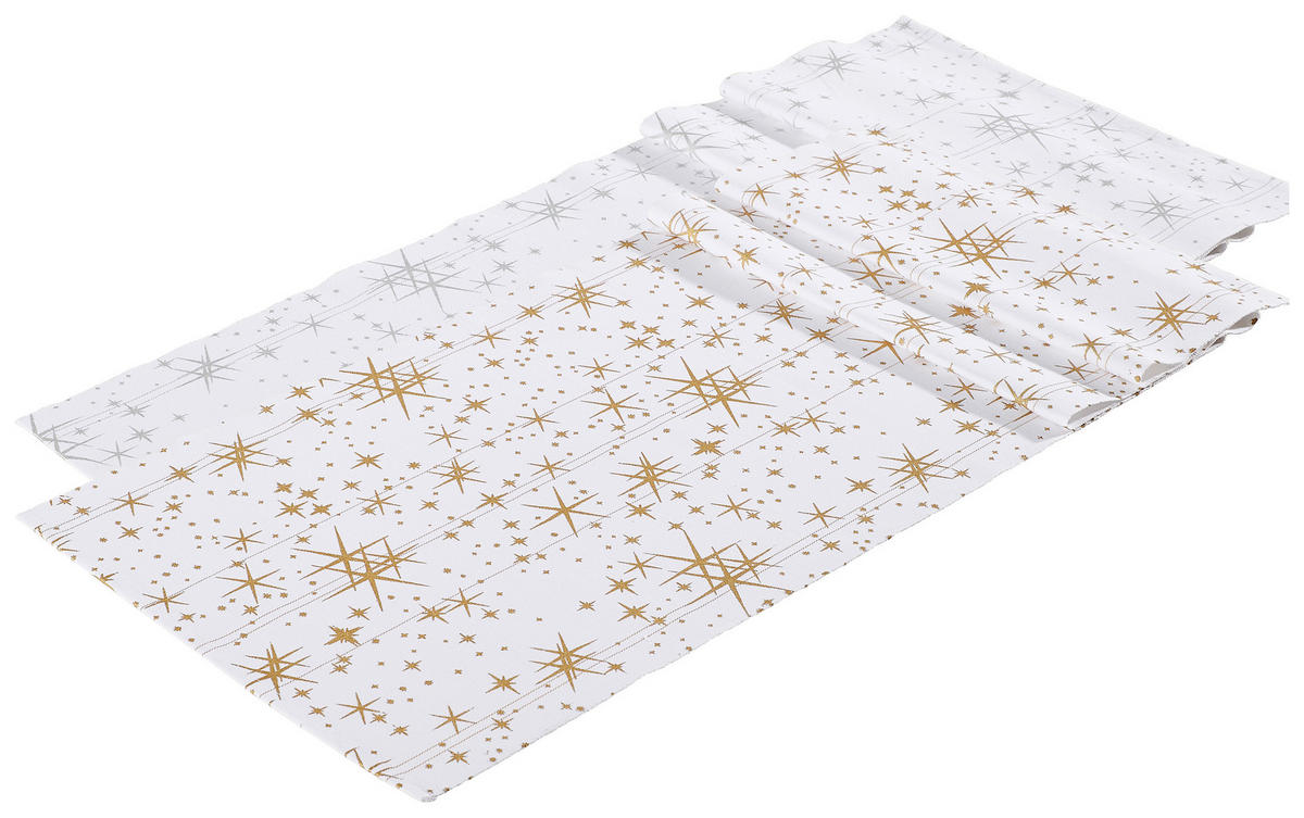 TRAVERSĂ DE MASĂ 40/150 cm   - argintiu/alb, Design, textil (40/150cm) - X-Mas