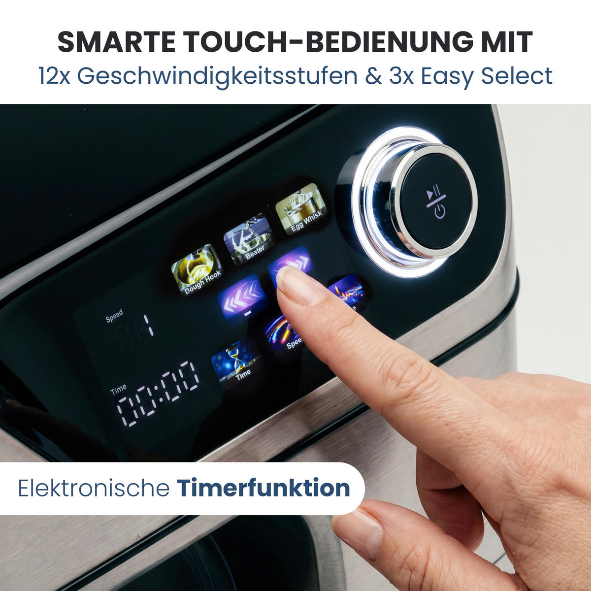 KÜCHENMASCHINE PC-KM 1338  - Edelstahlfarben, Trend, Kunststoff/Metall (45,6/40,6/31,0cm)