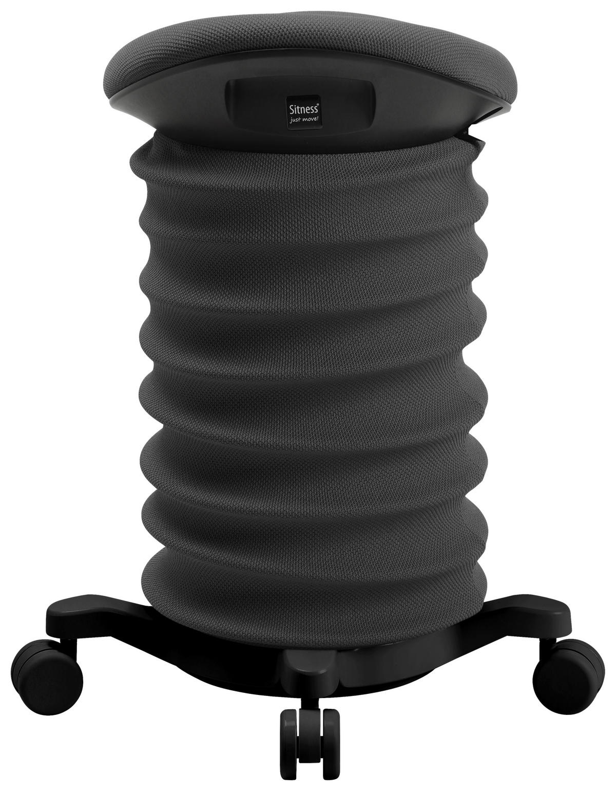 BÜROHOCKER Schwarz, Dunkelgrau  - Dunkelgrau/Schwarz, Design, Kunststoff/Textil (37,5/58-70/36cm) - Topstar