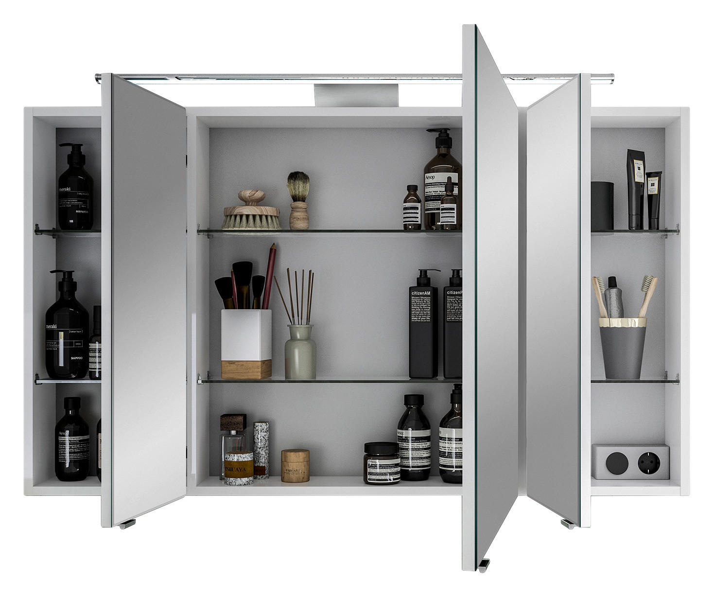SPIEGELSCHRANK 120/70,3/17 cm - Chromfarben/Weiß, KONVENTIONELL, Glas/Holzwerkstoff (120/70,3/17cm) - Pelipal