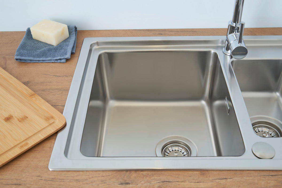 SPÜLE 1720CHICAGO100X50  - Edelstahlfarben, Trend, Metall (100/20,3/50cm) - Respekta