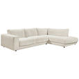 ECKSOFA  in Cord Creme  325/224 cm  - Creme/Schwarz, Design, Kunststoff/Textil (325/224cm) - Hom`in