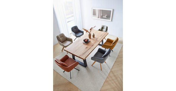 ESSTISCH in Holz, Metall 220/100/76 cm  - Wildeiche/Anthrazit, Design, Holz/Metall (220/100/76cm) - Waldwelt