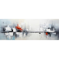 OBRAZ NA HLINÍKOVÉ DESCE, abstraktní, 140/50/2 cm - Basics, kov (140/50/2cm)