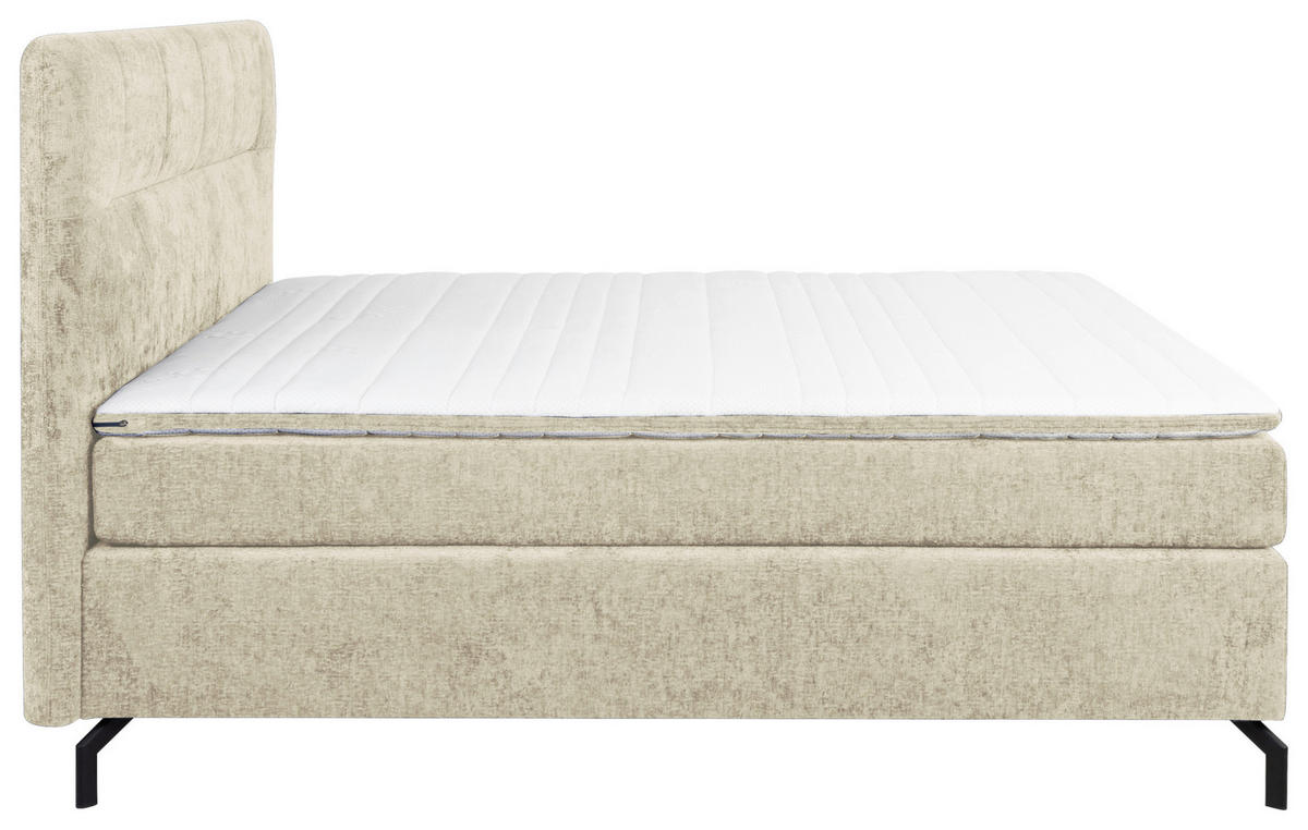 BOXSPRINGBETT 180/200 cm  in Champagner  - Champagner/Schwarz, Design, Textil/Metall (180/200cm) - Esposa