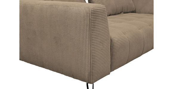 BIGSOFA  in Cord Beige  - Beige/Schwarz, KONVENTIONELL, Textil/Metall (246/100/116cm) - Carryhome